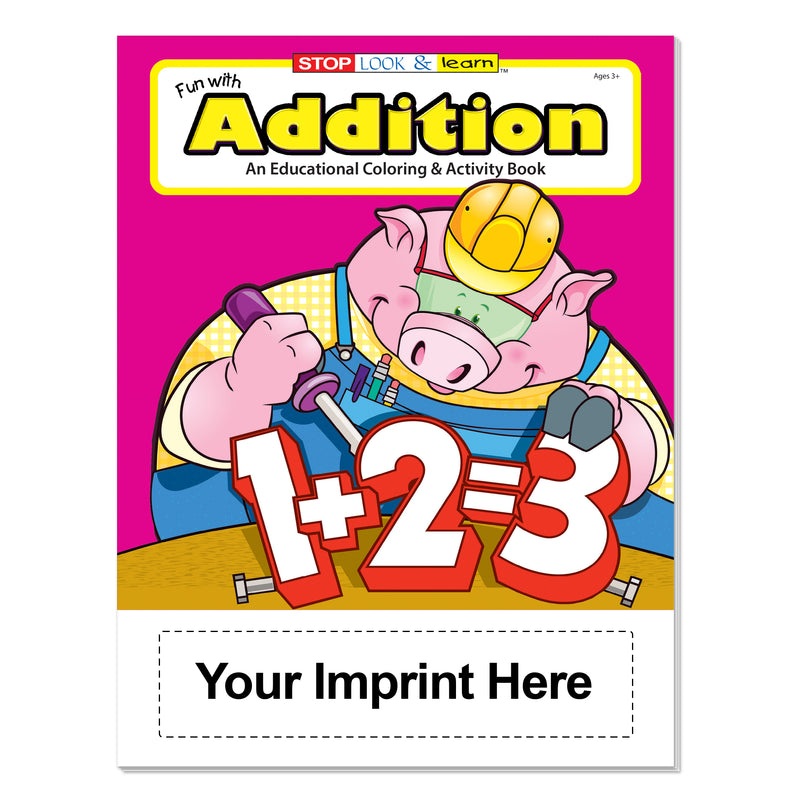Custom Fun With Addition coloring book imprint area