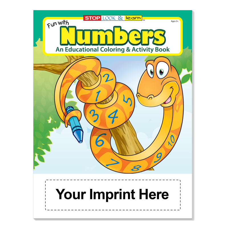 Custom Fun With Numbers coloring book imprint area