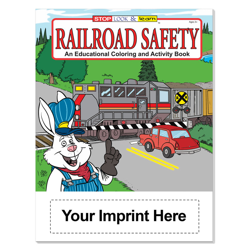 Train and railroad crossing safety coloring book for children