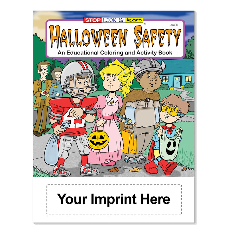 Halloween Safety kids coloring books with custom business or organization imprint