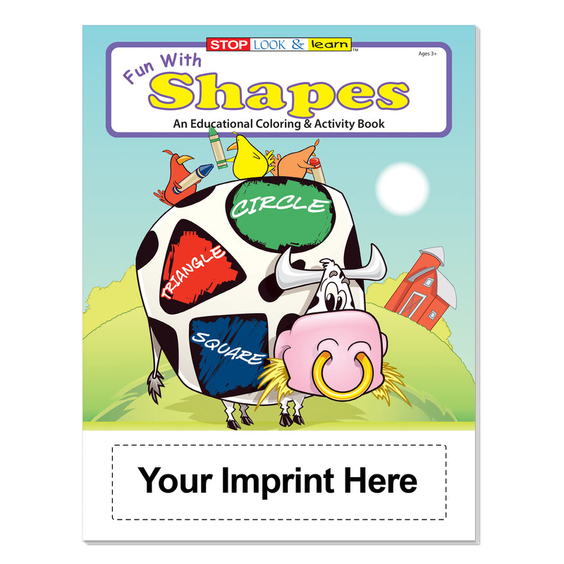 Custom Fun With Shapes coloring book imprint area