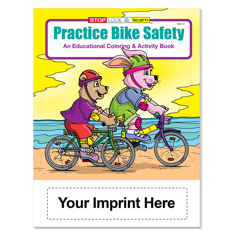 Educational bicycle safety coloring book for kids in bulk