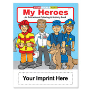 Custom My Heroes coloring books for fire police and EMS outreach programs