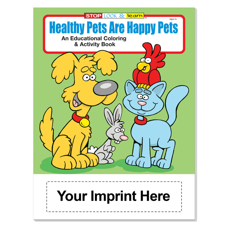 Custom pet care coloring books for veterinarians, shelters and pet stores