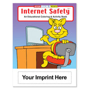 Internet safety coloring page teaching kids not to share personal information online