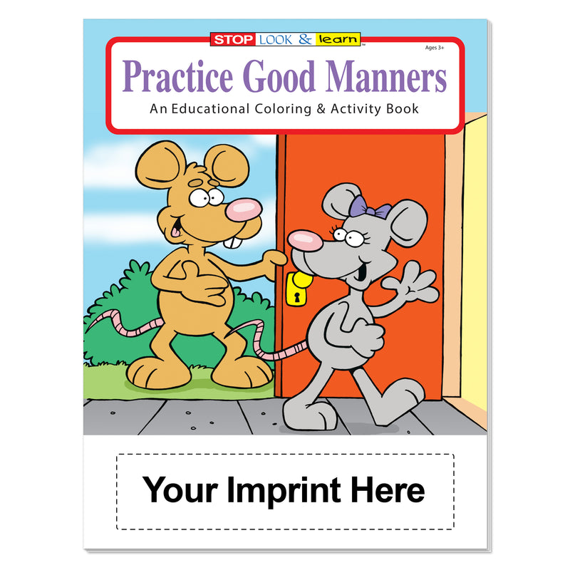 Custom manners coloring books for schools childcare and youth programs