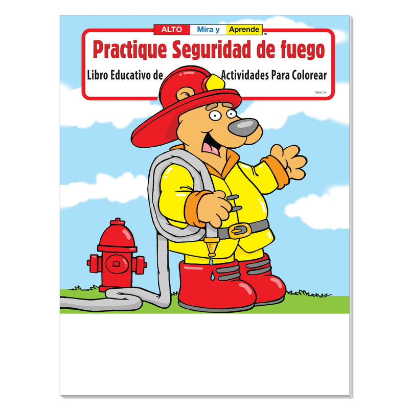 Spanish fire safety coloring book for kids