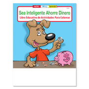 Spanish money saving coloring book for kids