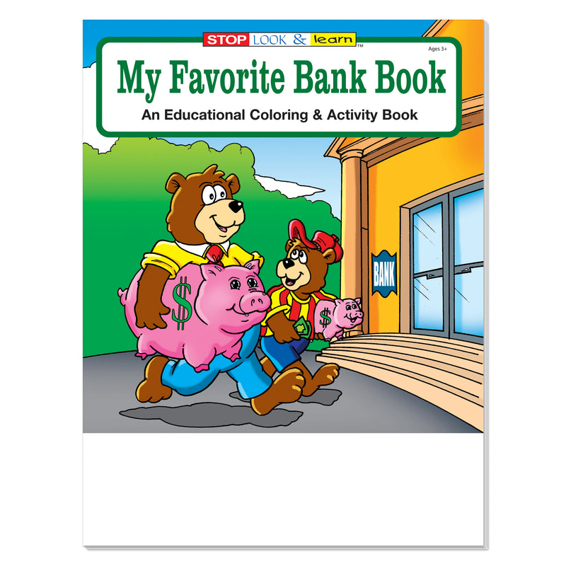 My Favorite Bank coloring and activity book for kids