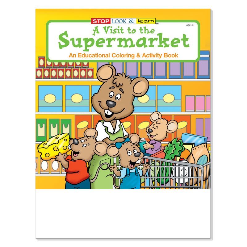 A Visit to the Supermarket coloring and activity book for kids