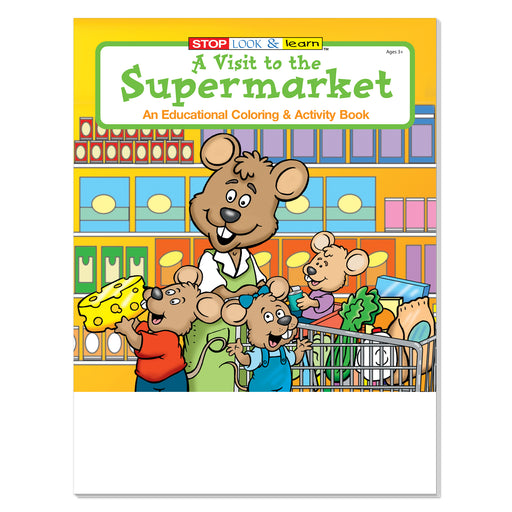 A Visit to the Supermarket coloring and activity book for kids