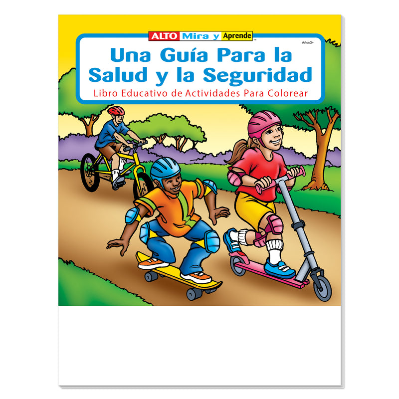 Spanish health and safety coloring and activity book for kids