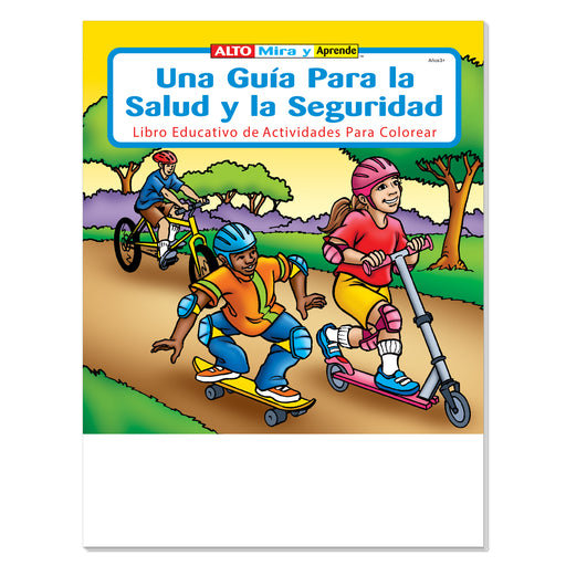 Spanish health and safety coloring and activity book for kids
