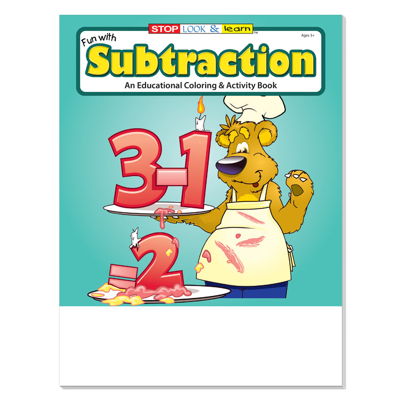 Fun With Subtraction coloring and activity book for kids