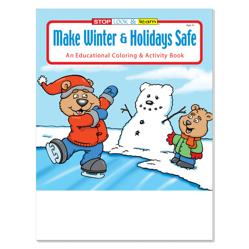 Make Winter and Holidays Safe coloring and activity book for kids cover