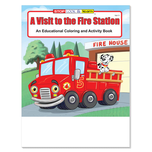 A Visit to the Fire Station coloring book for kids about firefighters and fire safety