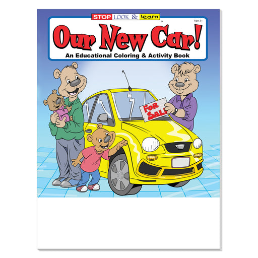 Car dealership coloring and activity book for kids
