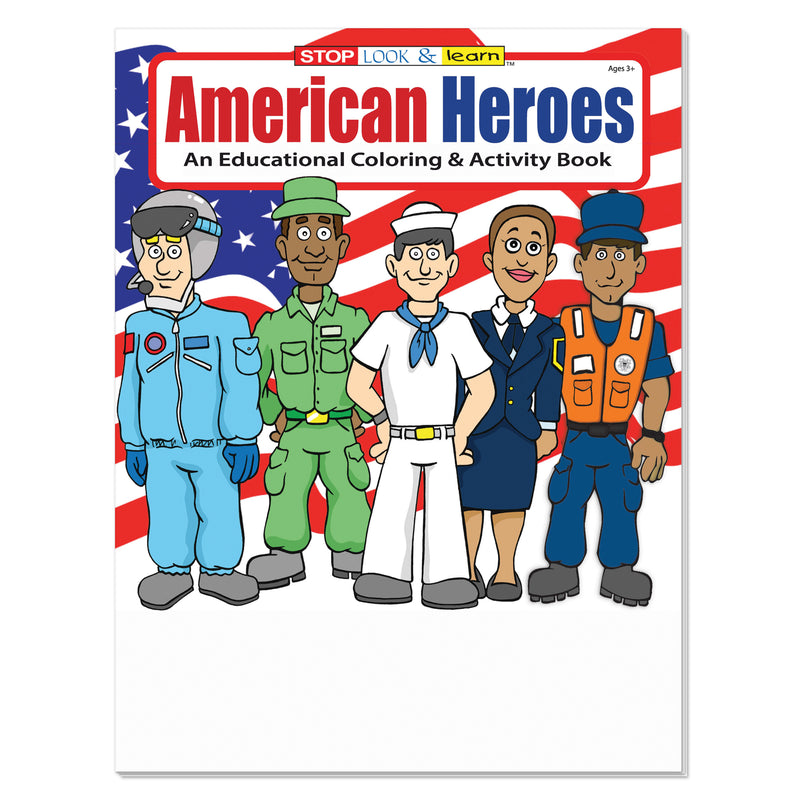 American Heroes coloring and activity book for kids in bulk