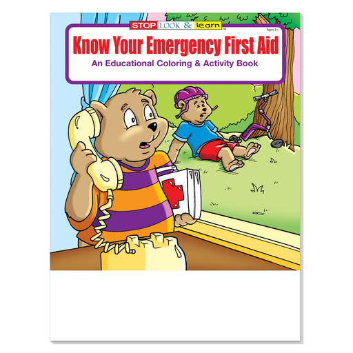 Know Your Emergency First Aid coloring and activity book for kids