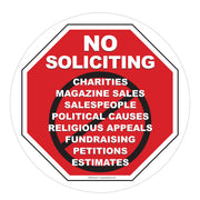 No Soliciting Inside Window Cling