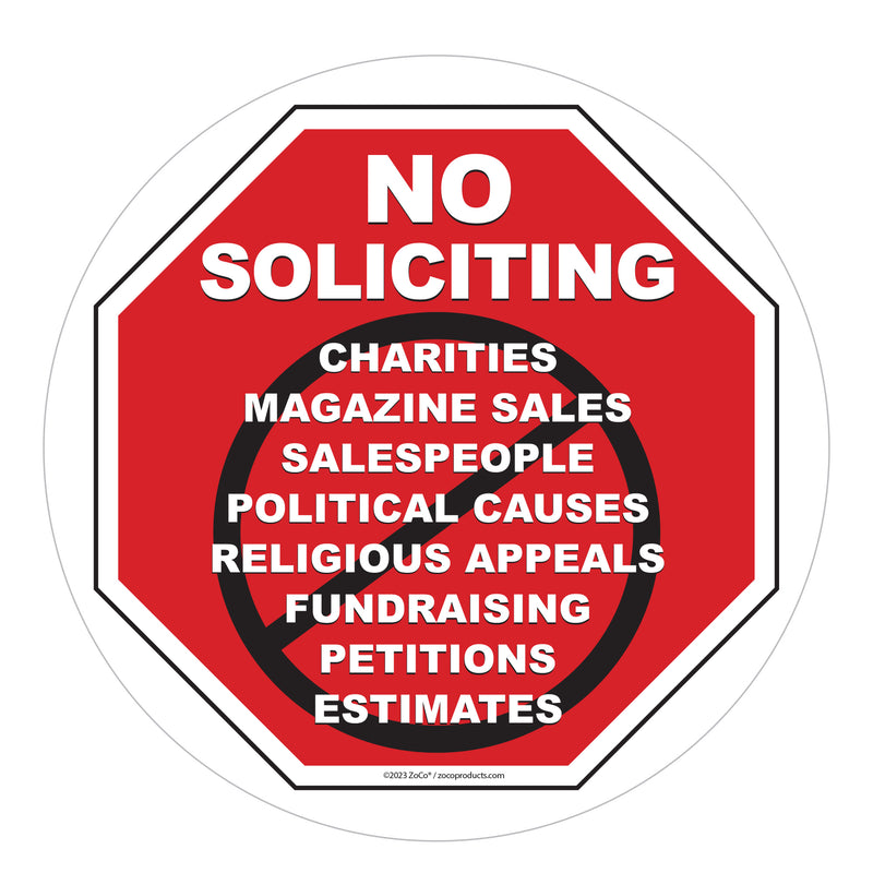 No Soliciting Inside Window Cling