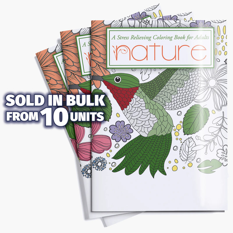 NATURE - Adult Stress Relieving Coloring Books - 8" x 10.5"