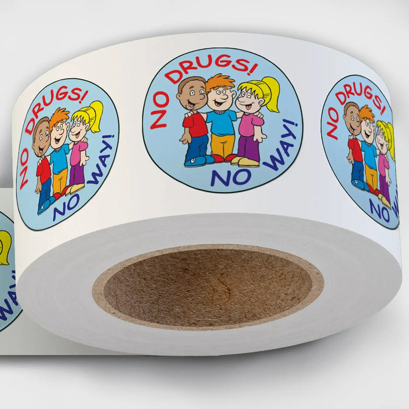 Drug Awareness Campaign "No Drugs! No Way!" - Kids Stickers - 2" Round