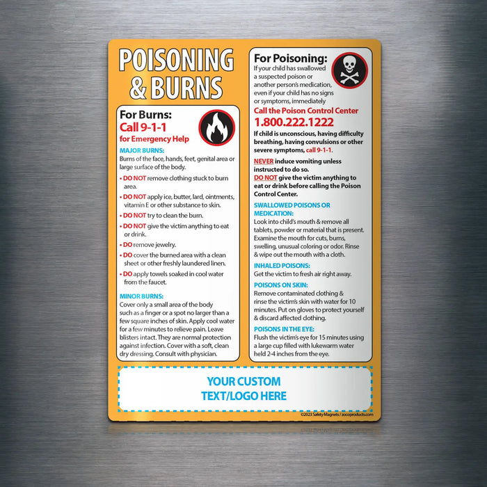 First Aid for Poisoning and Burns - Magnets  - (Min.Qty 100)