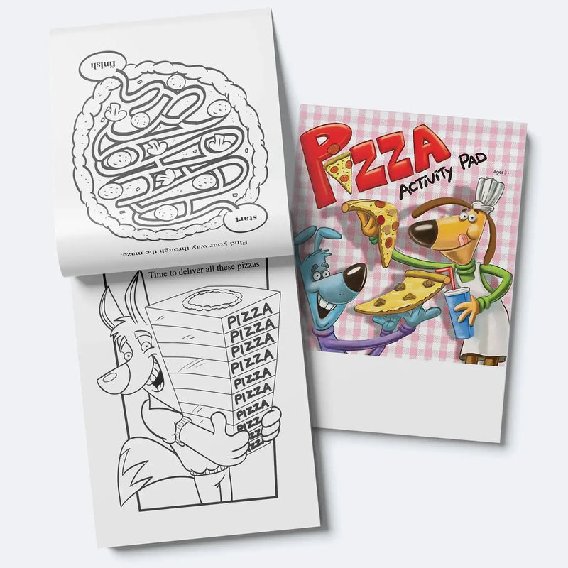 PIZZA - Kids Mini Activity Pads - 5.25" x 7.75" (Min.Qty 50)