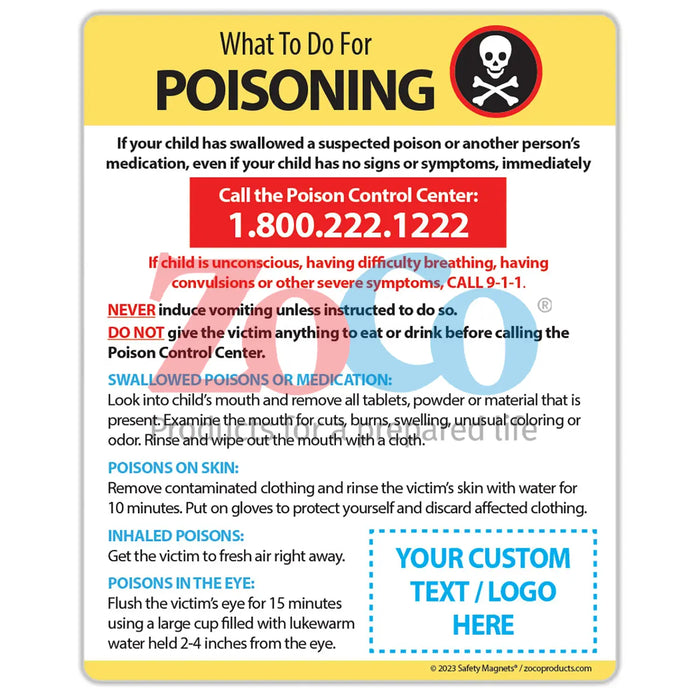 Poisoning First Aid - Magnets - (Min.Qty 100)