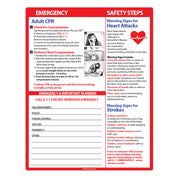 Adult CPR / Heart Attack and Stroke - Quick Reference Card with Magnets
