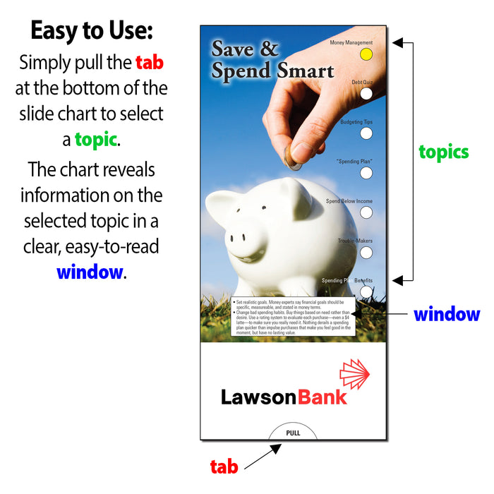 Save & Spend Smart Slide Charts (Qty 250) - Free Customization
