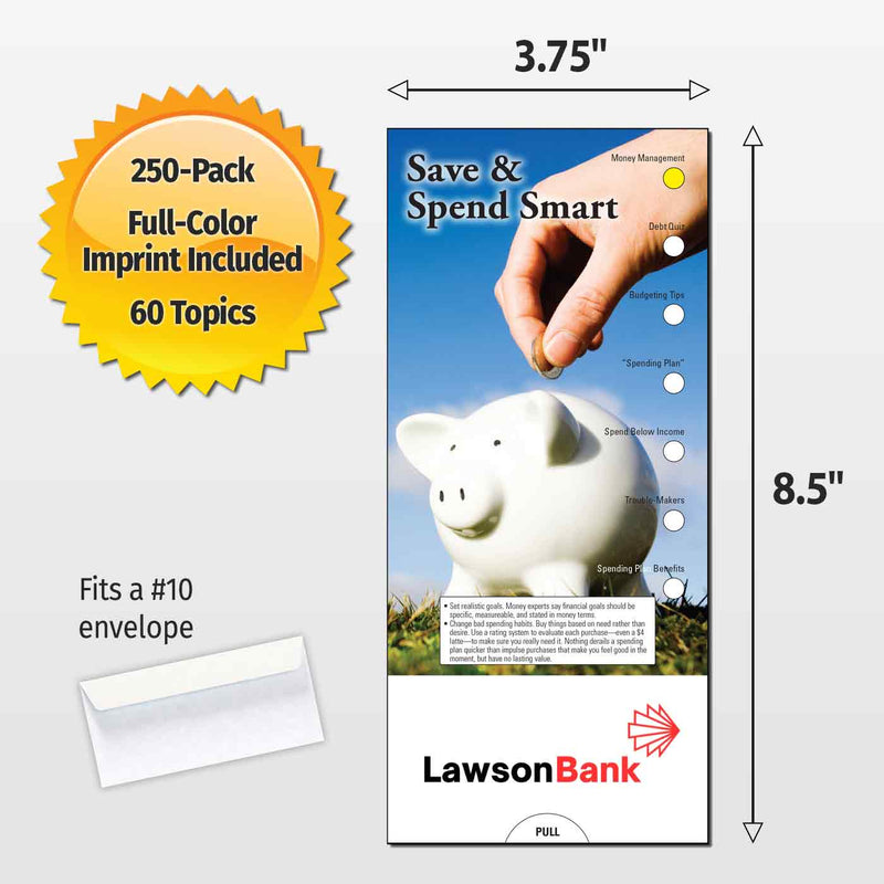 Save & Spend Smart Custom Slide Charts - 3.75 x 8.5 - Min Qty 250