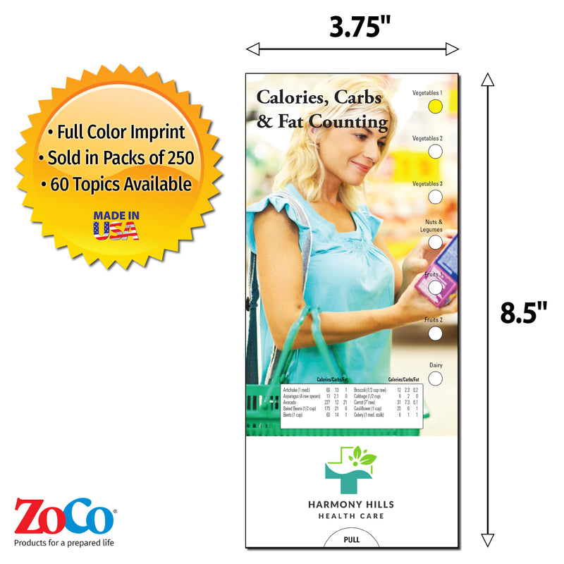 Calories, Carbs & Fat Counting Slide Charts