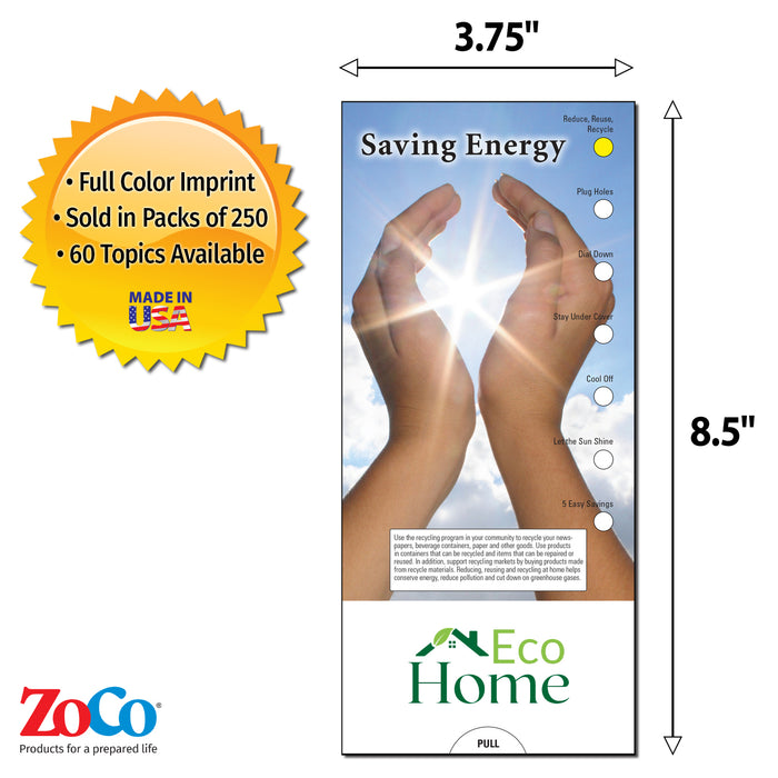 Saving Energy Slide Charts (Qty 250) - Free Customization
