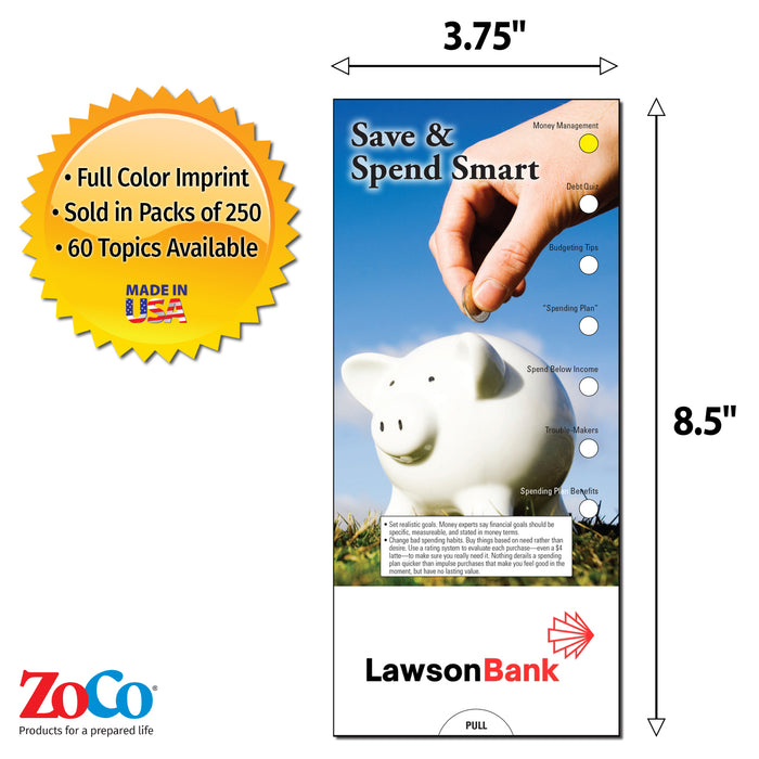 Save and Spend Smart Slide Charts - Add Your Imprint on 250+ — ZoCo ...