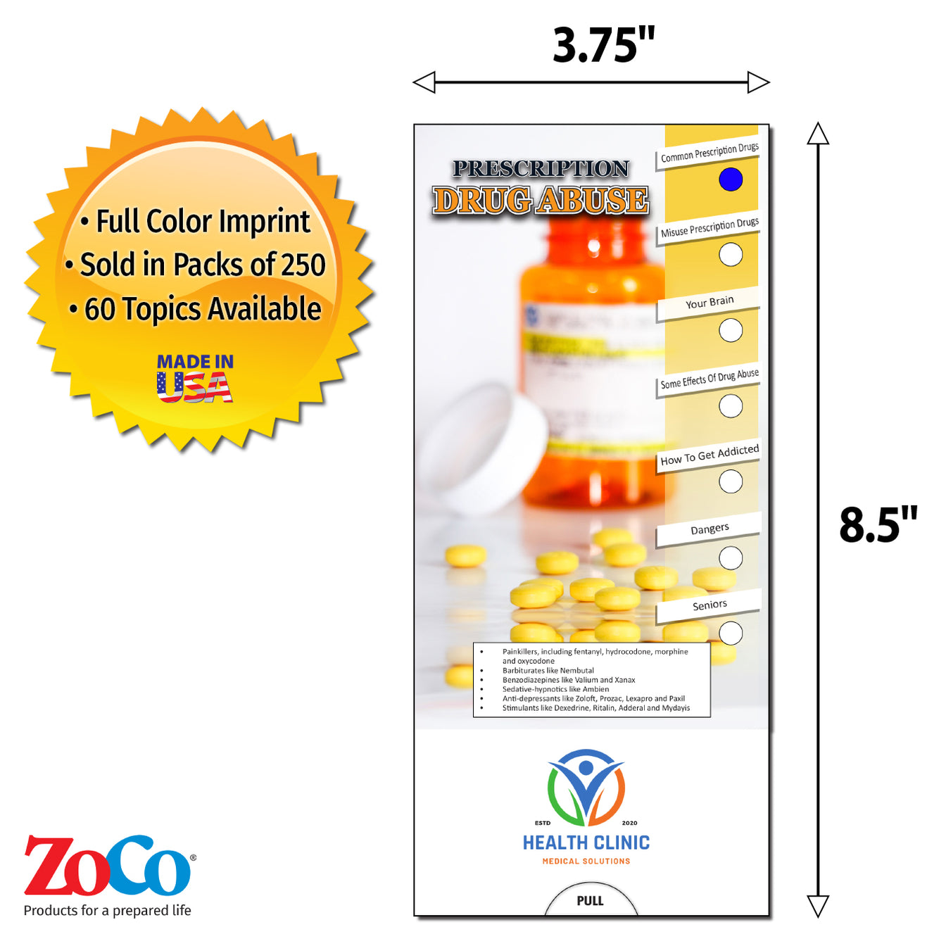 Prescription Drug Abuse Slide Charts - Add Your Imprint on 250+ — ZoCo ...