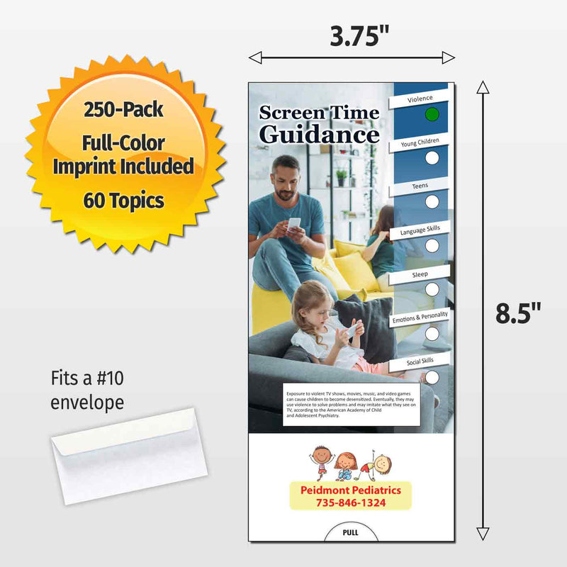 Screen Time Guidance Custom Slide Charts - 3.75 x 8.5 - Min Qty 250