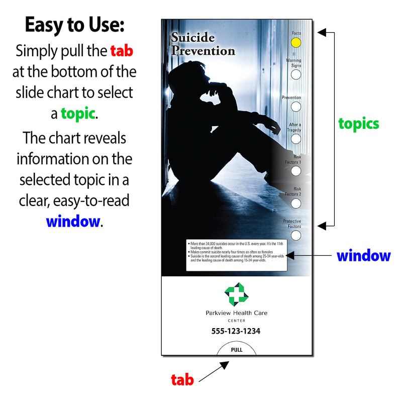 Suicide Prevention Custom Slide Charts - 3.75 x 8.5 - Min Qty 250