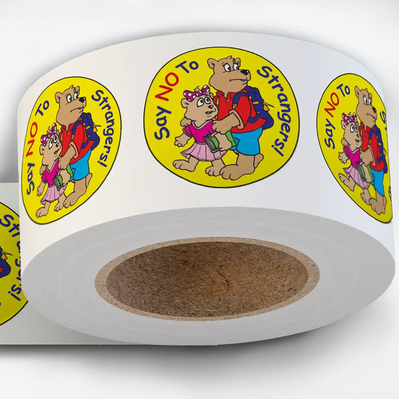 Stranger Awareness "Say NO to Strangers" - Kids Stickers - 2" Round