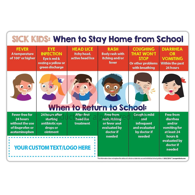 When Sick Kids Should Stay Home - Magnets - 5" x 7" - (Min.Qty 100)
