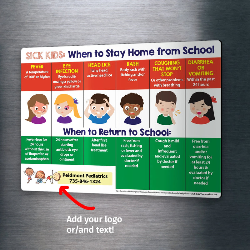When Sick Kids Should Stay Home - Magnets - 5" x 7" - (Min.Qty 100)