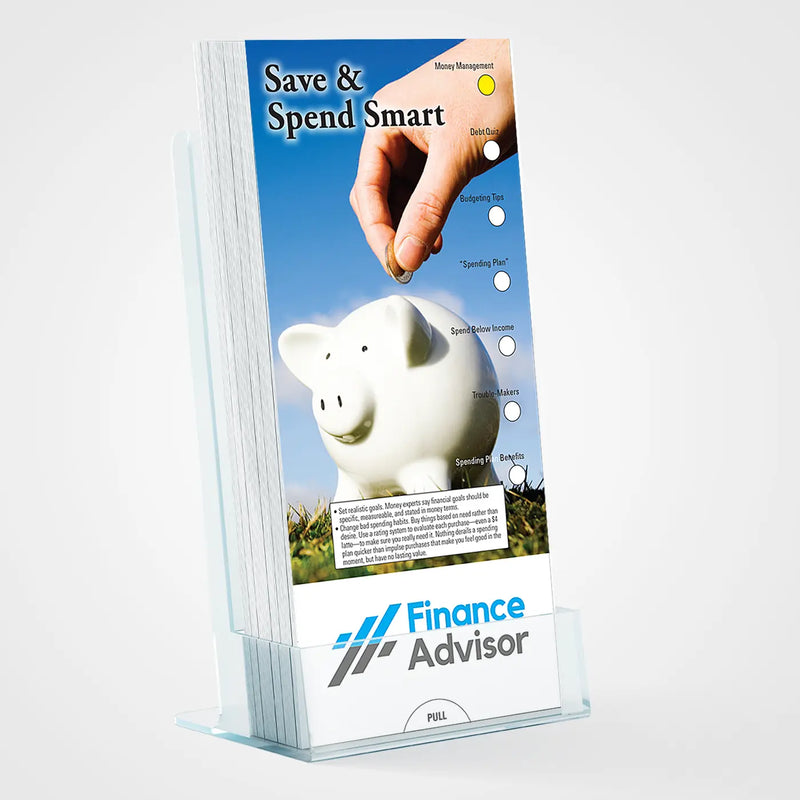 Save & Spend Smart - Slide Charts - Add Your Logo or/and text - 3.75" x 8.5" - (Min.Qty 250)