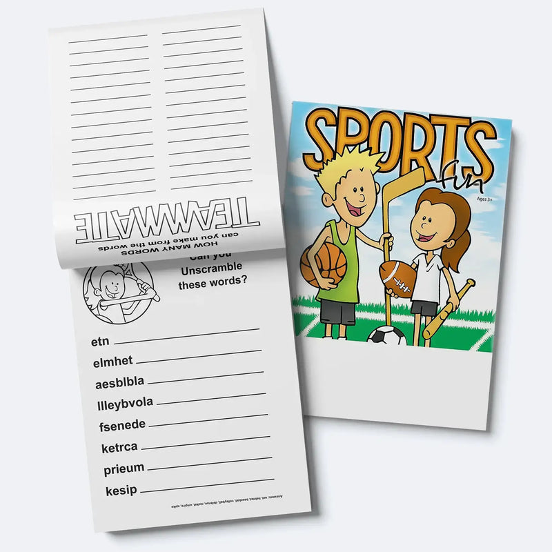 Sports Fun - Kids Mini Activity Pads - 5.25" x 7.75" (Min.Qty 50)