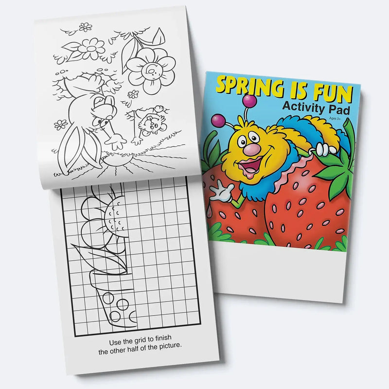 Spring is Fun - Kids Mini Activity Pads - 5.25" x 7.75" (Min.Qty 50)