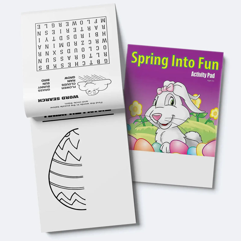Spring Into Fun - Kids Mini Activity Pads - 5.25" x 7.75" (Min.Qty 50)