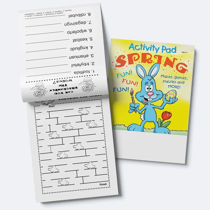 Spring - Kids Mini Activity Pads - 5.25" x 7.75" (Min.Qty 50)