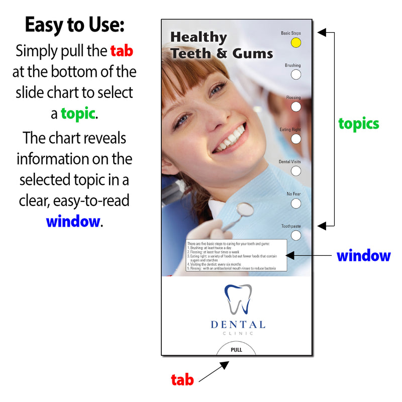 Healthy Teeth & Gums Custom Slide Charts - 3.75 x 8.5 - Min Qty 250