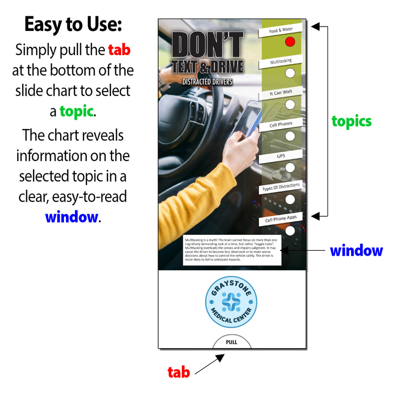 Don't Text and Drive Custom Slide Charts - 3.75 x 8.5 - Min Qty 250