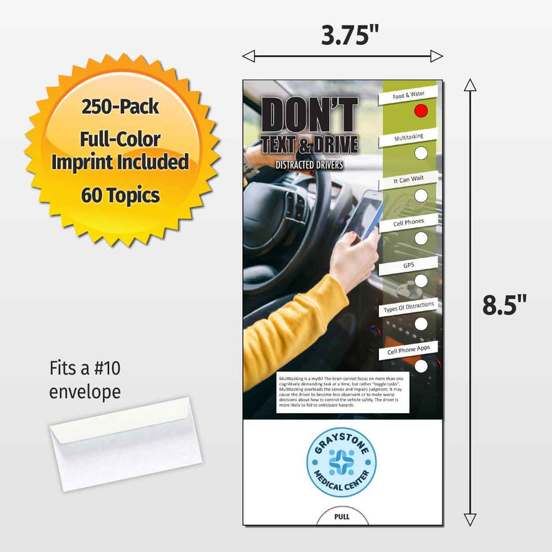 Don't Text and Drive Custom Slide Charts - 3.75 x 8.5 - Min Qty 250